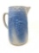 Vintage blue and gray stoneware pitcher with grapes