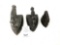 Three antique metal handled sad irons