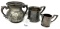 Antique metal vase, cup holder and creamer