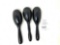 Three black antique egg sock darners
