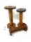 Three antique wooden yarn spools