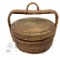 Antique woven basket with handle