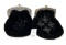 Two black velvet antique purses