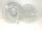 Two clear glass vintage cake plates, one footed