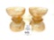 Four vintage iris and herringbone iridescent bowls