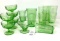 Vintage green depression glass sherbets and glasses