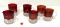 Six antique red souvenir glass cups