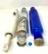 Three vintage glass rolling pins
