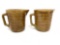 Two vintage brown stoneware pitchers