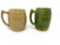 Two vintage stoneware mugs