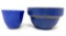 Antique Red Wing crock bowl and blue crock