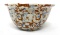 S. S. Seidler Winterset Iowa spongeware blue and rust crock bowl