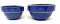 Two antique USA blue crock bowls
