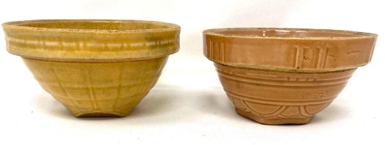 Two antique crock bowls