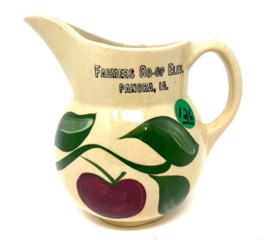 Farmers Co-Op Elev. Panora, IA Watt Pottery pitcher