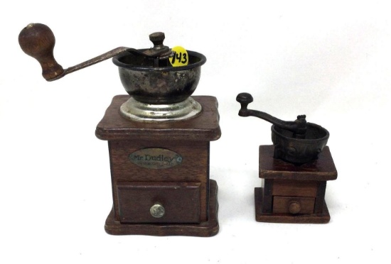 Two antique coffee grinders - one Mr. Dudley