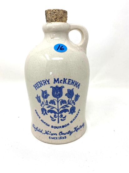 Henry McKenna, Fairfield, Nelson County, Kentucky bourbon whiskey crock jug