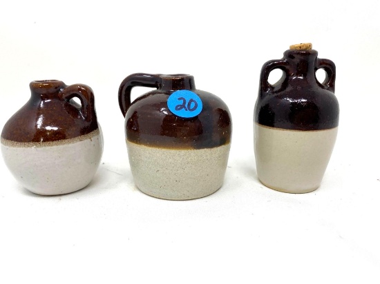 Three small crock jugs