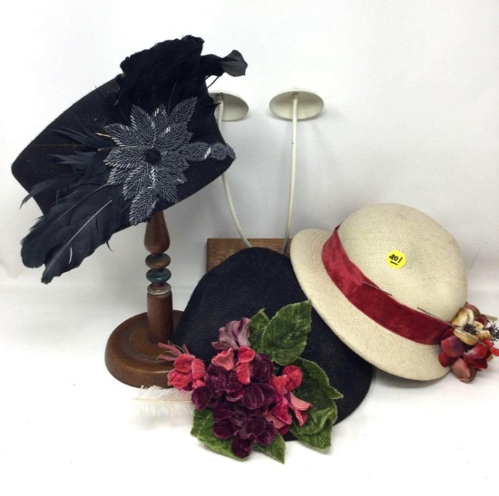 Vintage hats and stands
