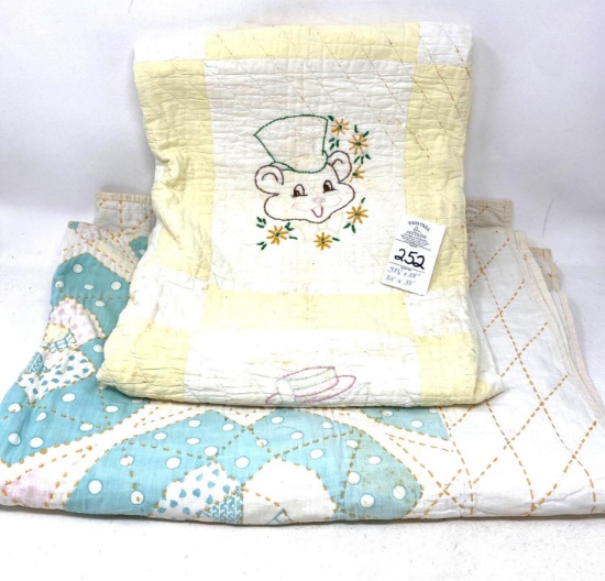 Two baby quilts - one hand stitched