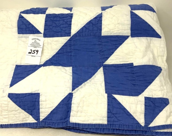 Blue and white quilt