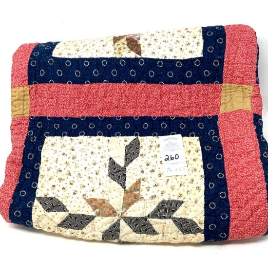 Pink and navy quilt