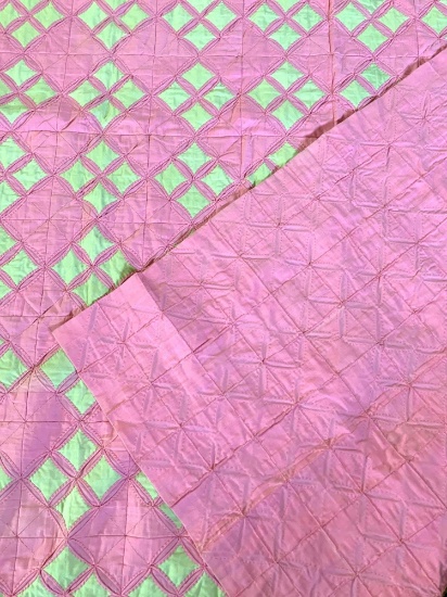Attic windows pink and green quilt