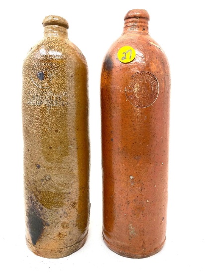 Two antique crock bottles