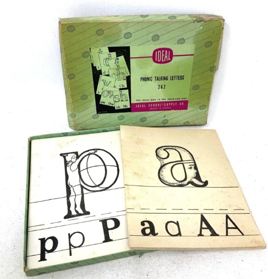 Vintage Ideal phonic talking letters in box