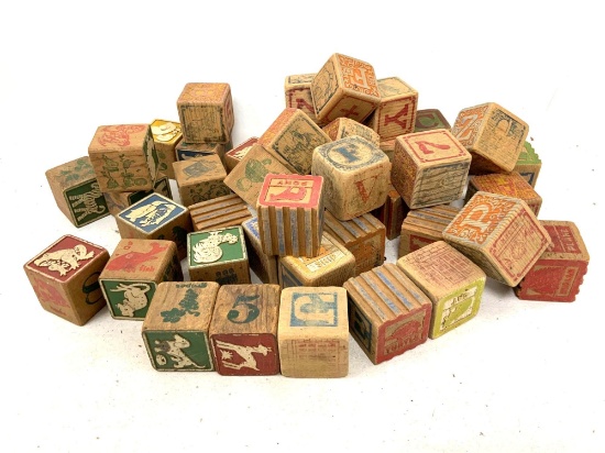 Vintage children"s wooden blocks