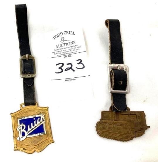 Vintage Buick and Allis Chalmer luggage tags