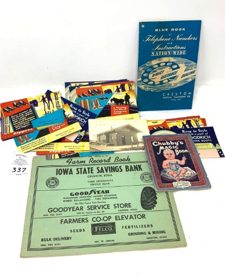 Creston Iowa advertising postcards