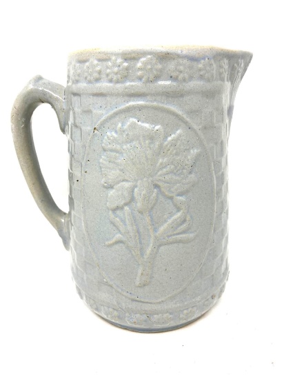 Vintage gray stoneware pitcher