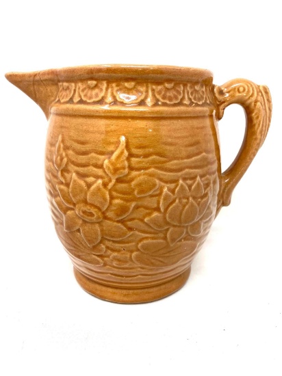 Vintage stoneware burnt orange pitcher