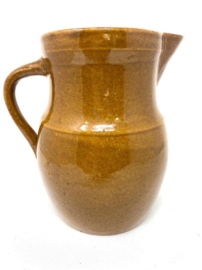 Vintage brown stoneware pitcher