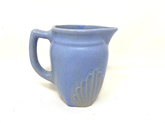 Antique blue stoneware pitcher