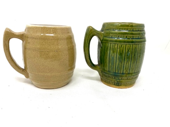 Two vintage stoneware mugs