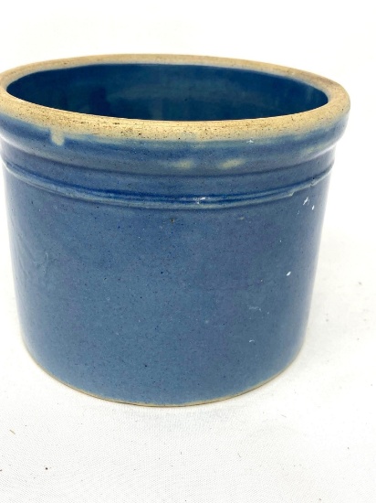 Antique blue crock