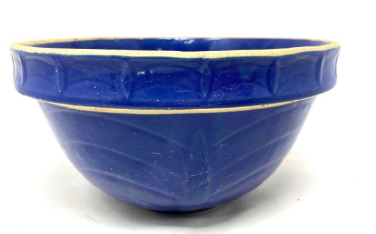 Blue antique crock mixing bowl