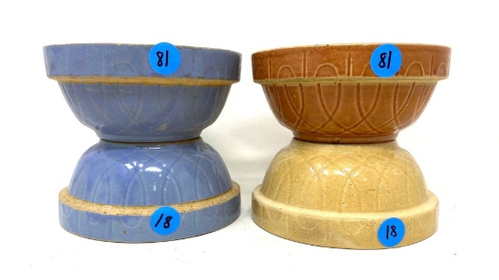 Four ovenware crock bowls