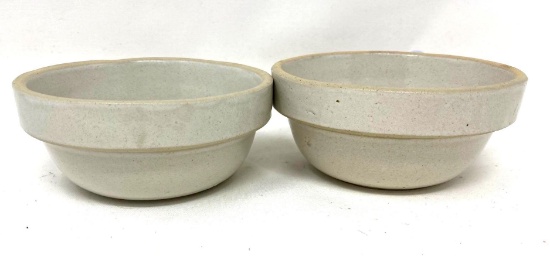 Two vintage crock bowls