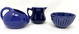 Vintage blue creamer, sugar and bowl