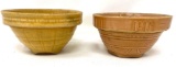 Two antique crock bowls