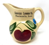 Farmers Lumber Co., Fontanelle, Iowa Watt pottery pitcher