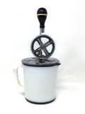 Antique milk glass beater jar