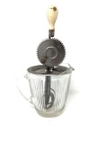 Antique clear glass beater jar