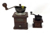 Two antique coffee grinders - one Mr. Dudley