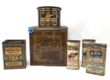 Antique tin containers