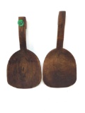 Primitive antique wooden butter paddles with hooks
