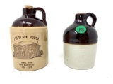 Two antique small crock jugs, The Slave House Lewis, Iowa (1)